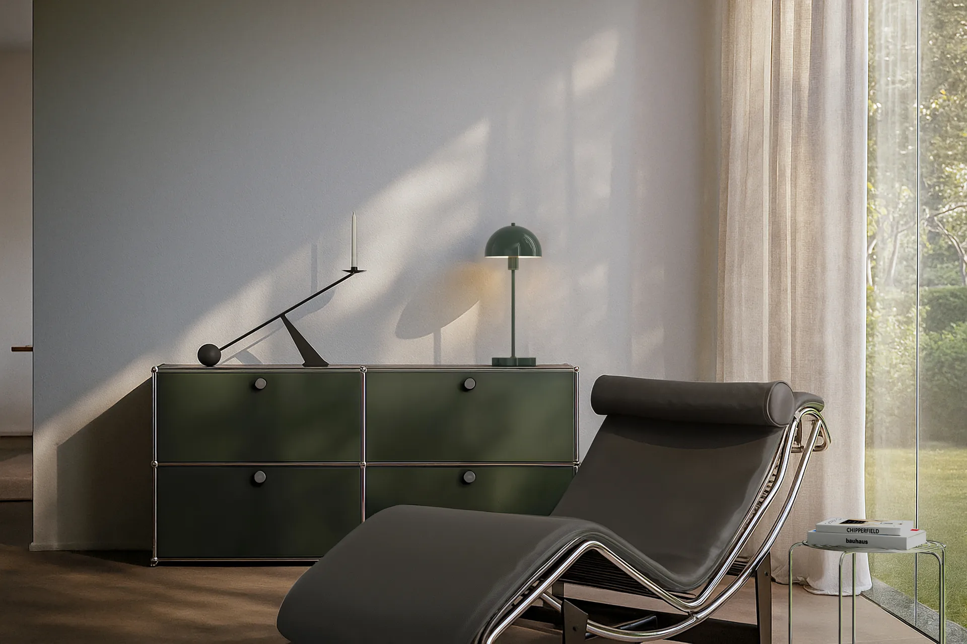 Vienda candeeiro de mesa , Verde folha de carvalho Herstal