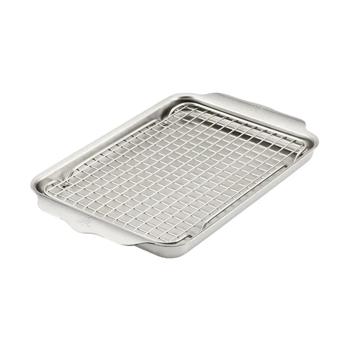 Hestan OvenBond frigideira de quartzo com grelha de forno - Aço inoxidável, 24x39 cm - Hestan