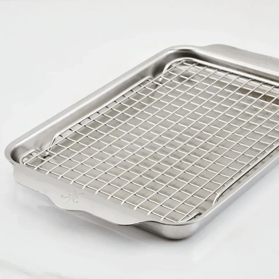 Hestan OvenBond frigideira de quartzo com grelha de forno, Aço inoxidável, 24x39 cm Hestan