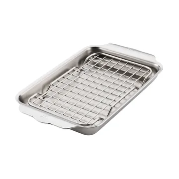 Hestan Ovenbond tabuleiro de forno com grelha de arrefecimento - Aço inoxidável, 16,8x28,8 cm - Hestan