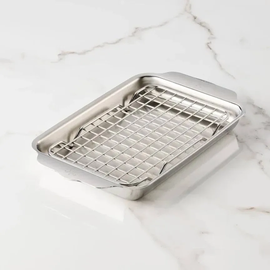 Hestan Ovenbond tabuleiro de forno com grelha de arrefecimento, Aço inoxidável, 16,8x28,8 cm Hestan