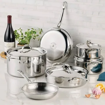 Hestan ProBond Luxe conjunto de panelas e frigideiras - Aço inoxidável, 10 peças - Hestan