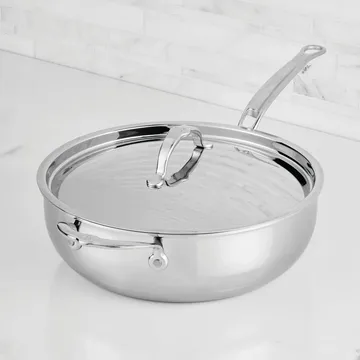 Hestan ProBond Luxe frigideira allround com tampa - Aço inoxidável, pega auxiliar - Hestan