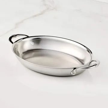 Hestan Provisions forma para gratinar - Aço inoxidável, oval, 42,5x33,5 cm - Hestan