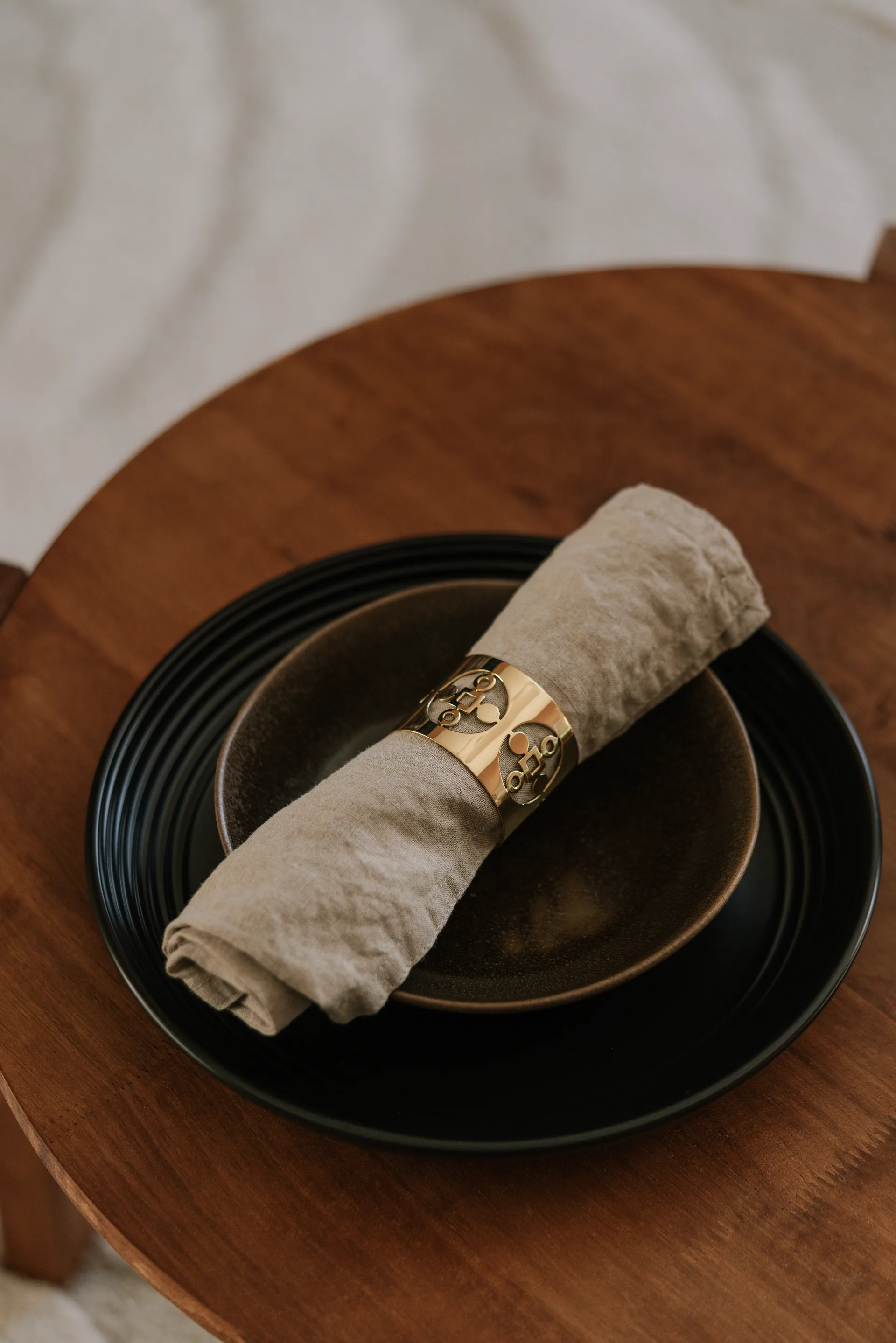 Anima Gemella anéis de guardanapo 2 unid., Bronze Hilke Collection