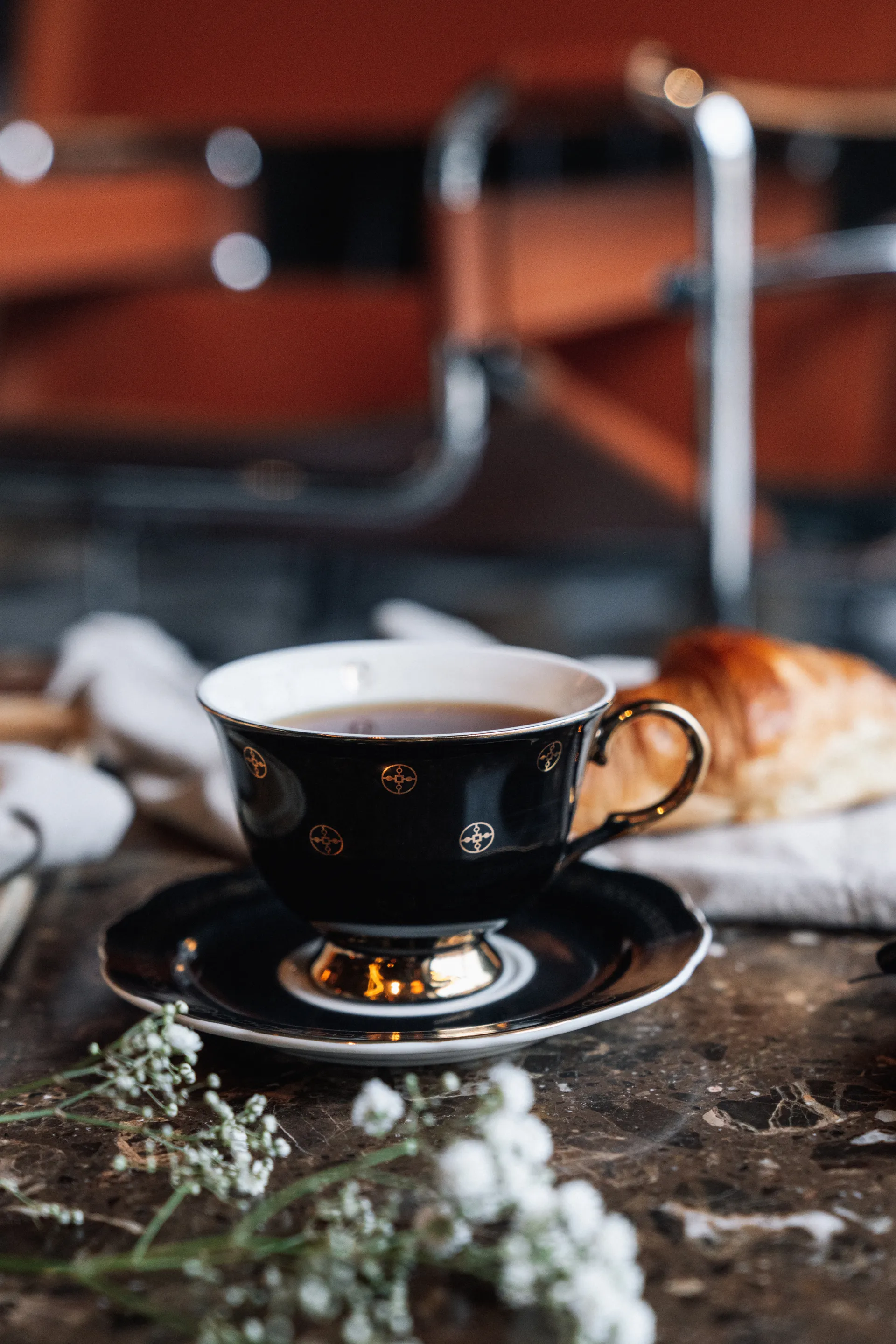 Anima Gemella Nero xícara com pires, 22 cl Hilke Collection