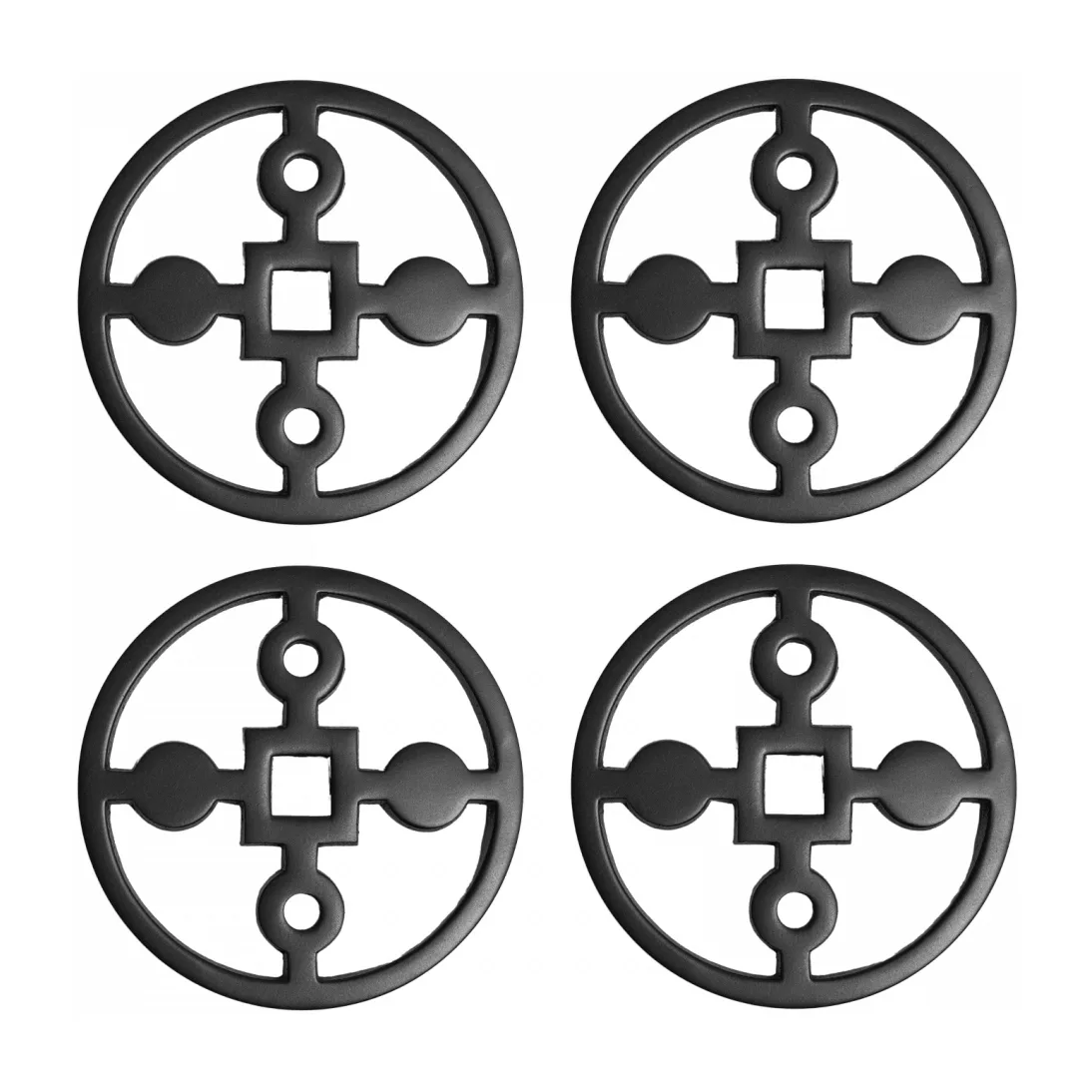 Base para copos Anima Gemella 4 un., Preto Hilke Collection