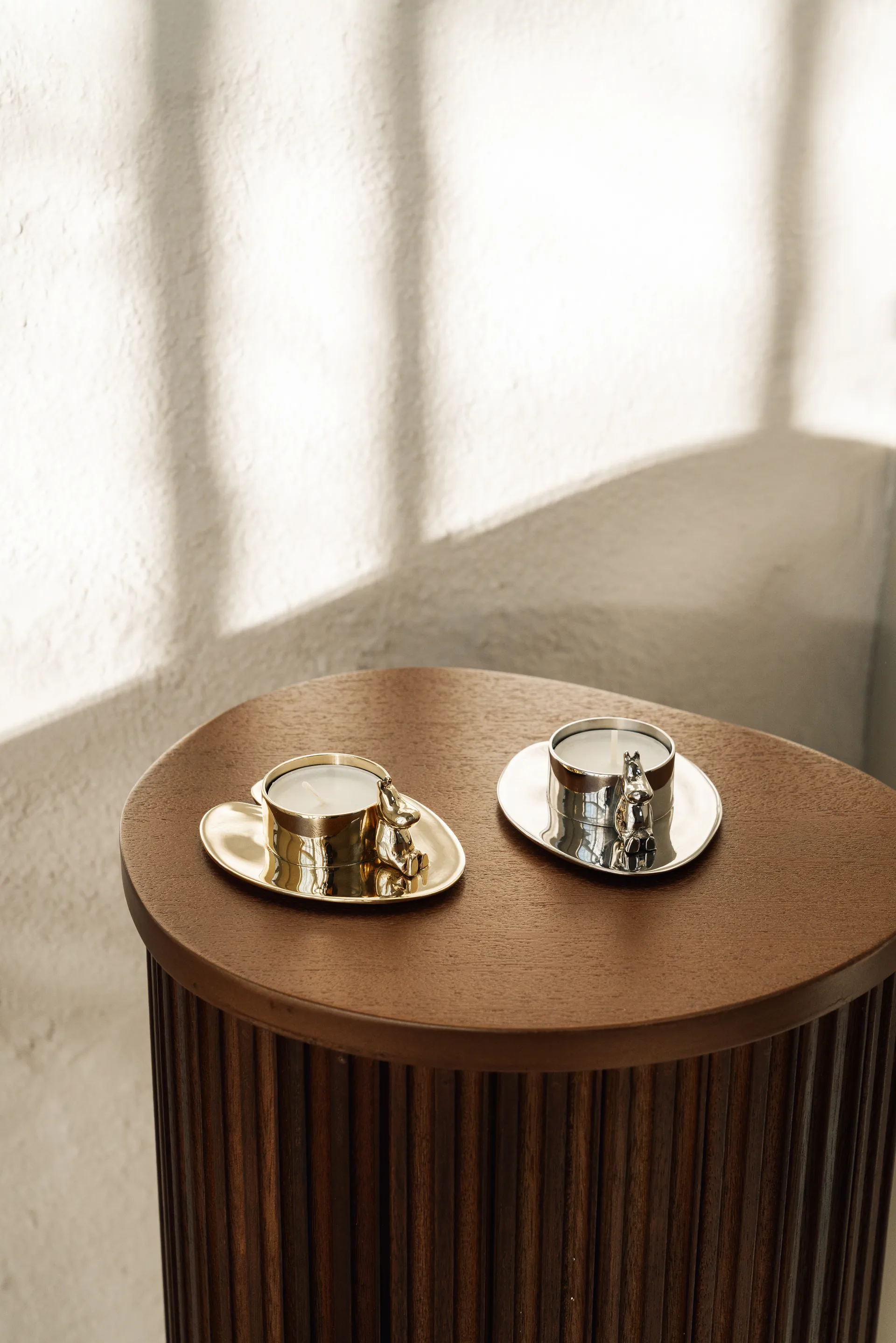 Hilke X Mumin No.3 suporte para vela, Latão niquelado Hilke Collection