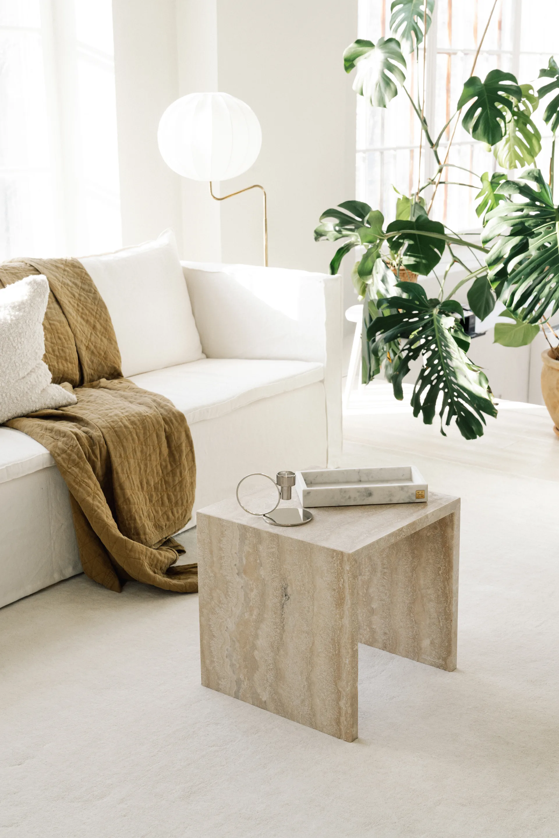 Insieme suporte para vela, Latão niquelado Hilke Collection