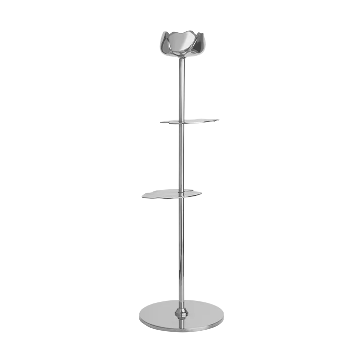 Ninfea Alta suporte para vela 30 cm, Latão niquelado Hilke Collection