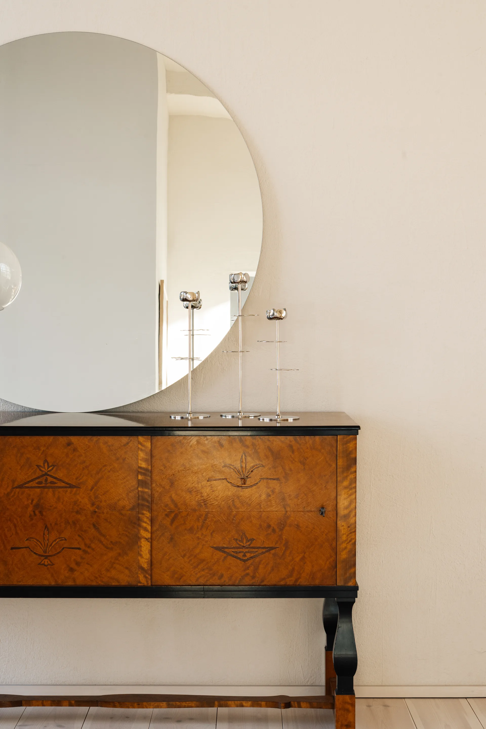 Ninfea Alta suporte para vela 30 cm, Latão niquelado Hilke Collection