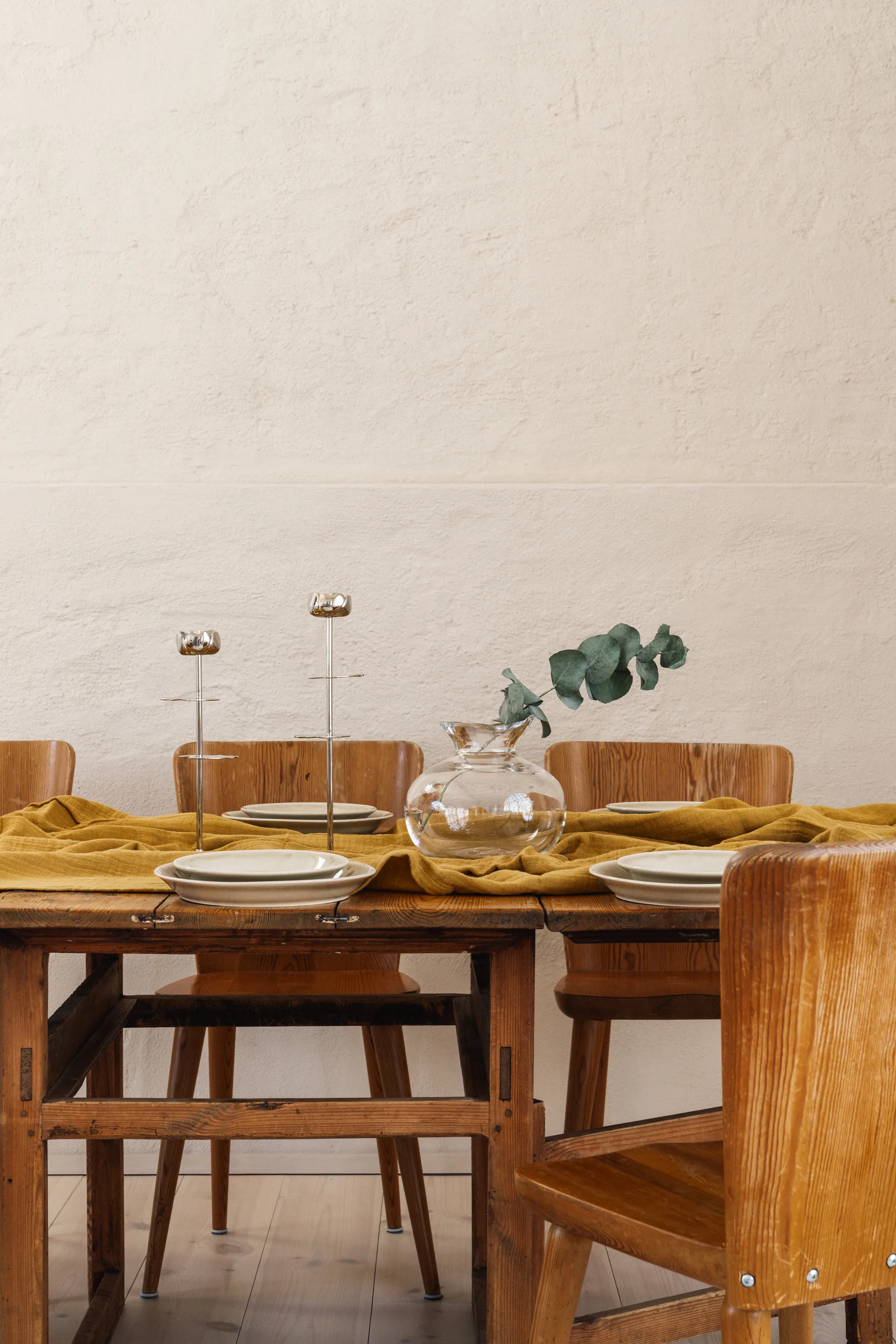 Ninfea Alta suporte para vela 35 cm, Latão niquelado Hilke Collection