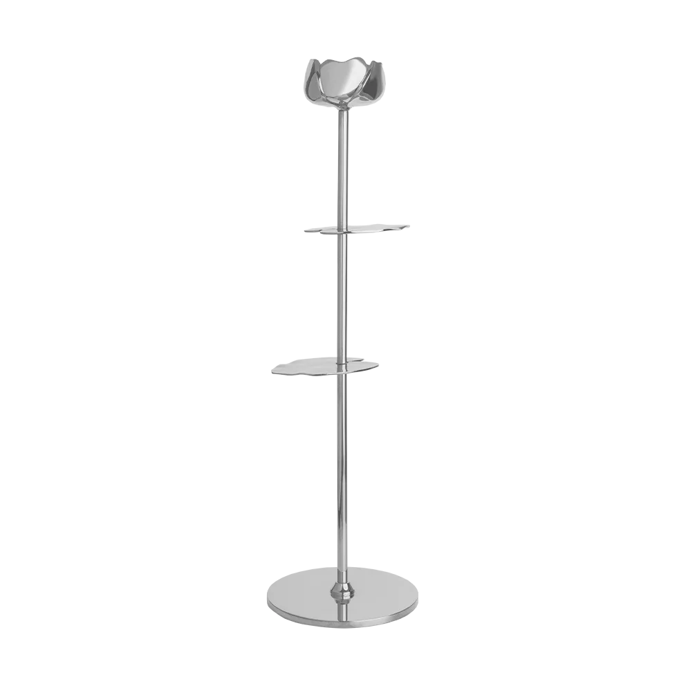 Ninfea Alta suporte para vela 40 cm, Latão niquelado Hilke Collection