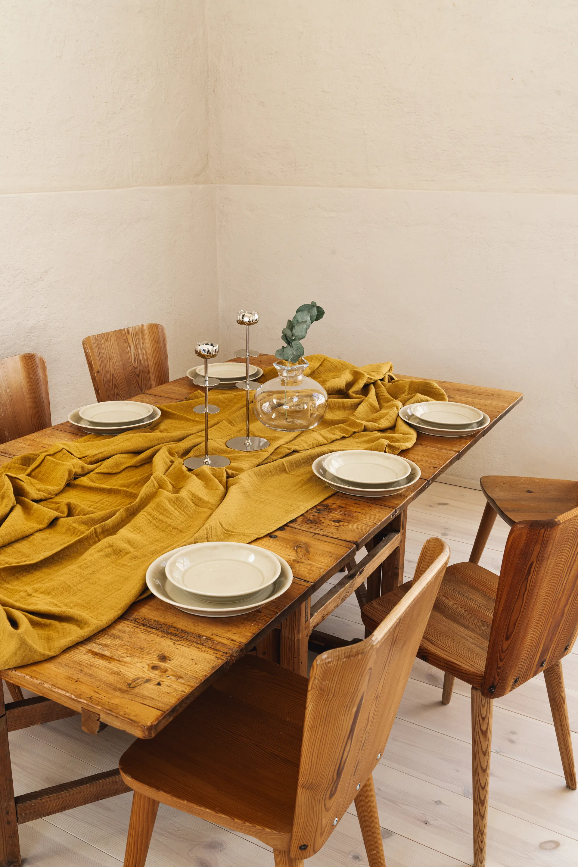 Ninfea Alta suporte para vela 40 cm, Latão niquelado Hilke Collection