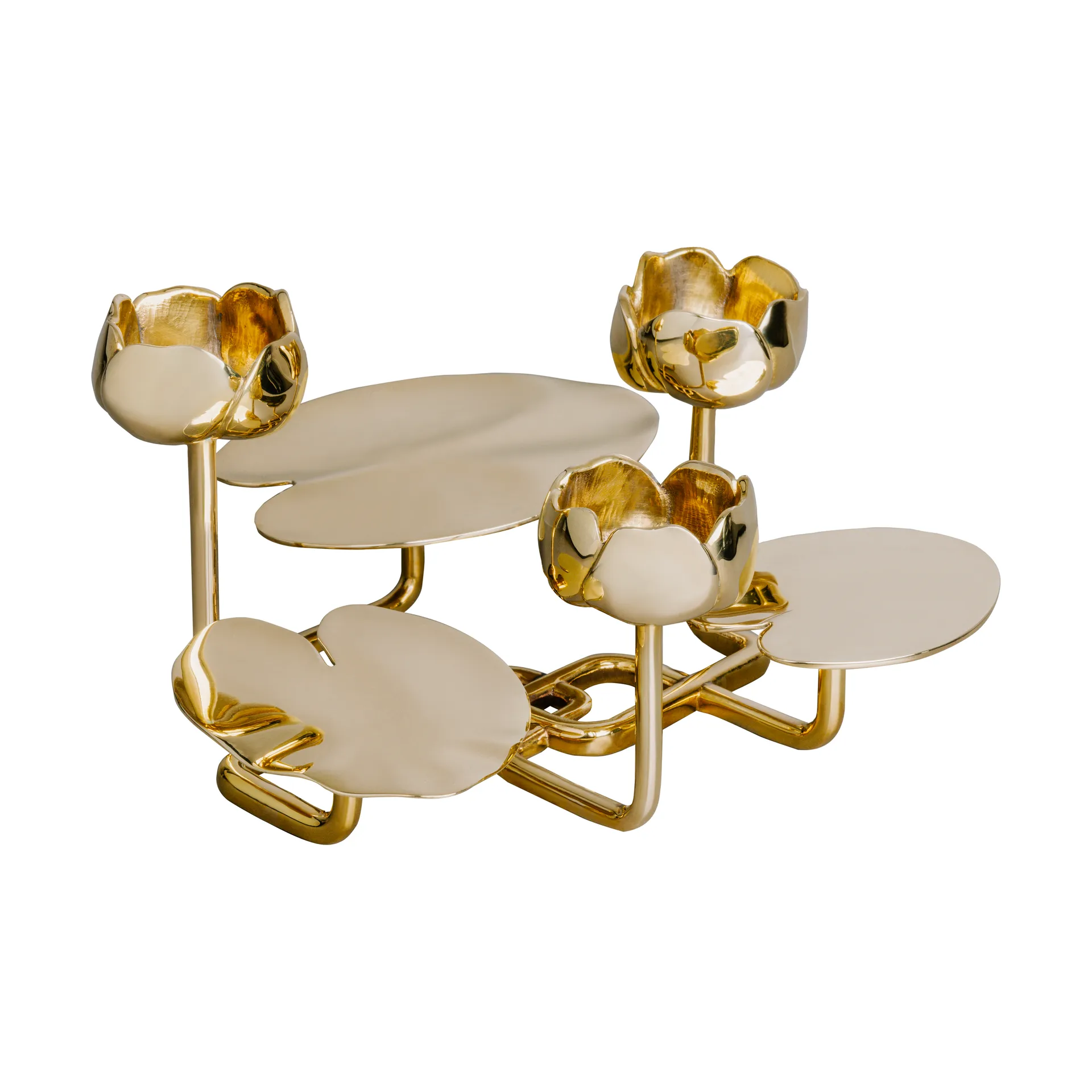 Ninfea grande suporte para vela, Bronze Hilke Collection