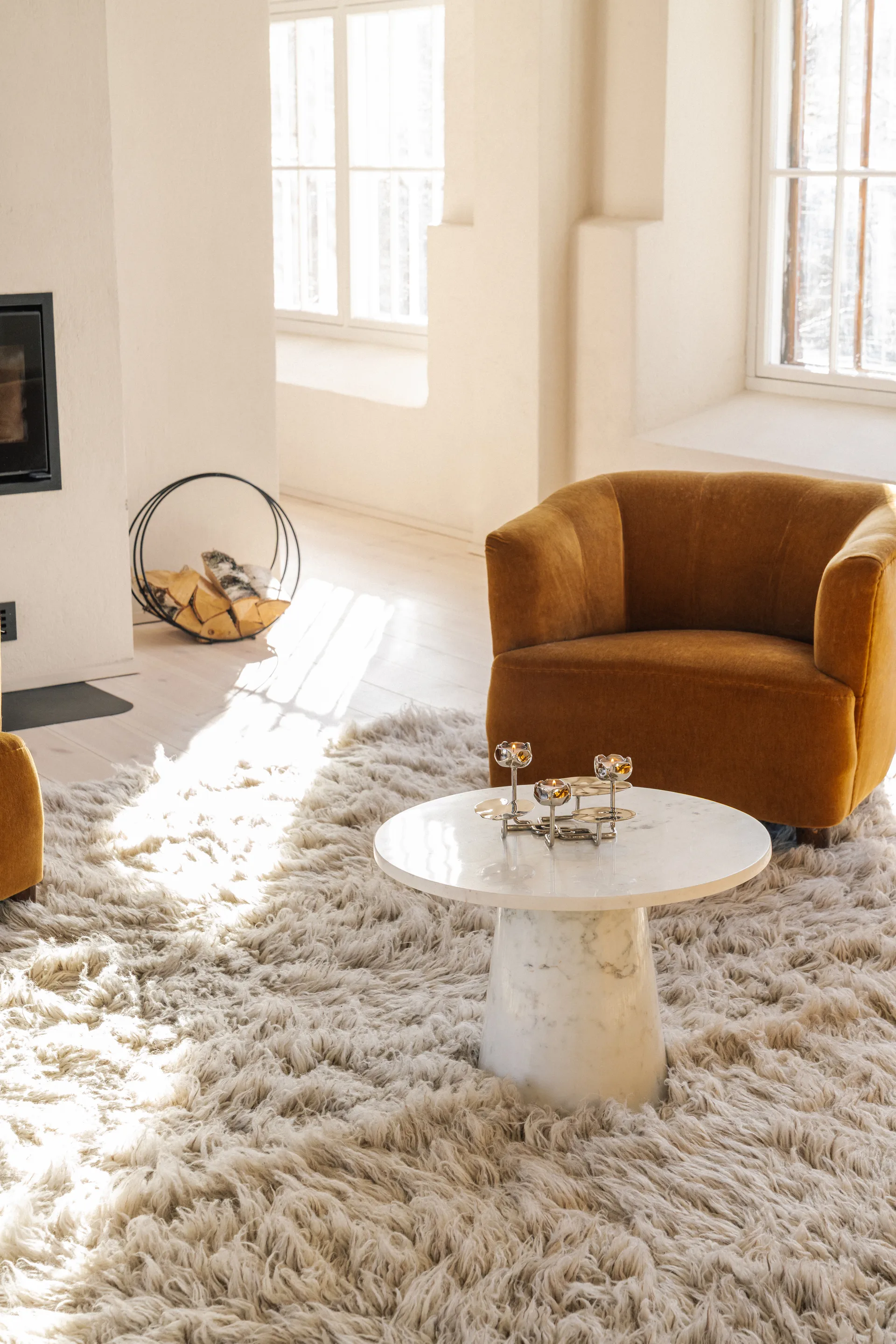 Ninfea grande suporte para vela, Latão niquelado Hilke Collection