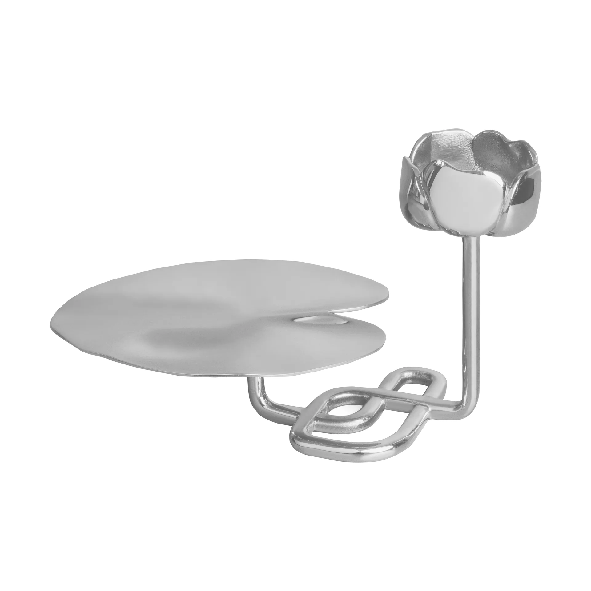 Ninfea No.2 suporte para vela, Latão niquelado Hilke Collection