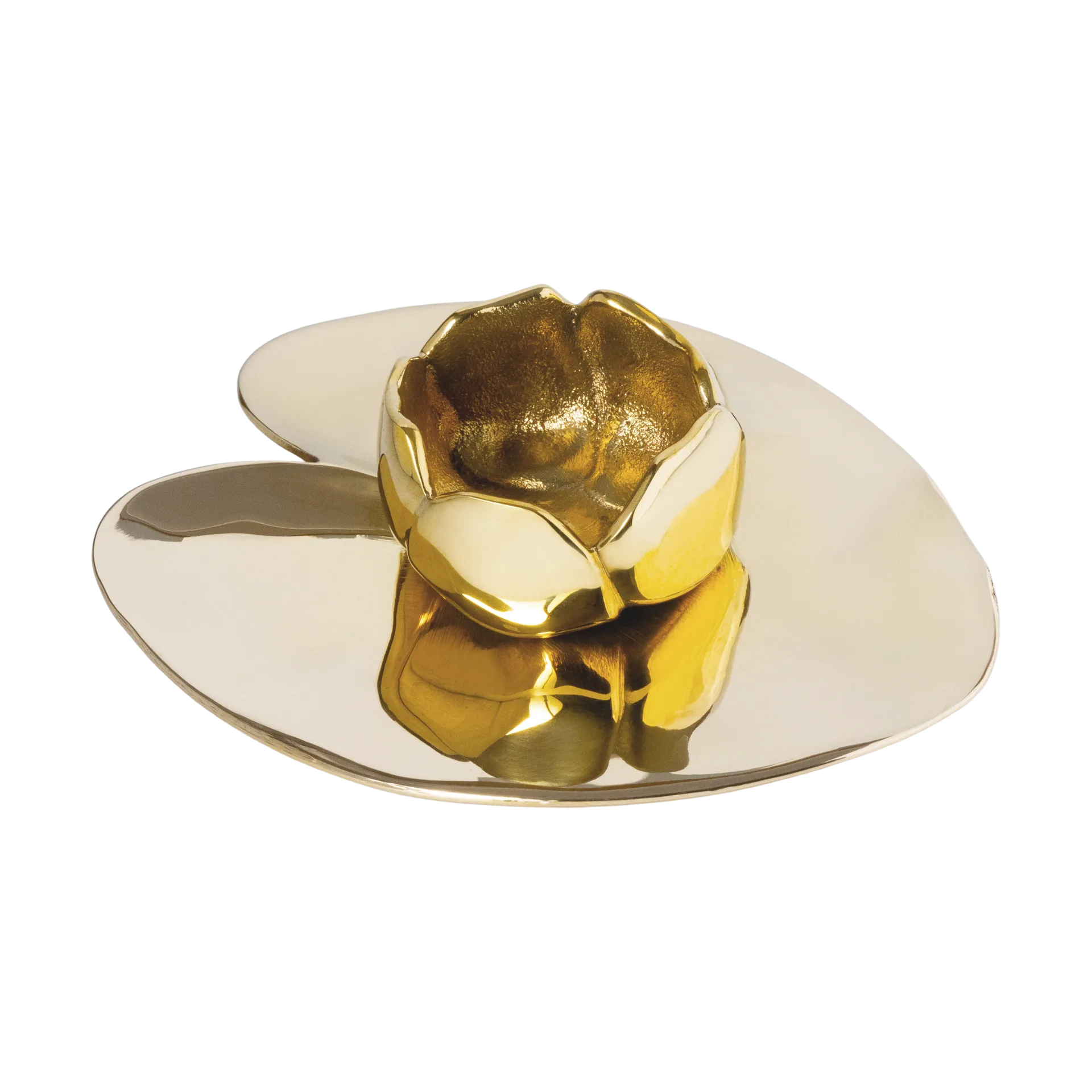 Ninfea piccola suporte para vela, Latão niquelado Hilke Collection