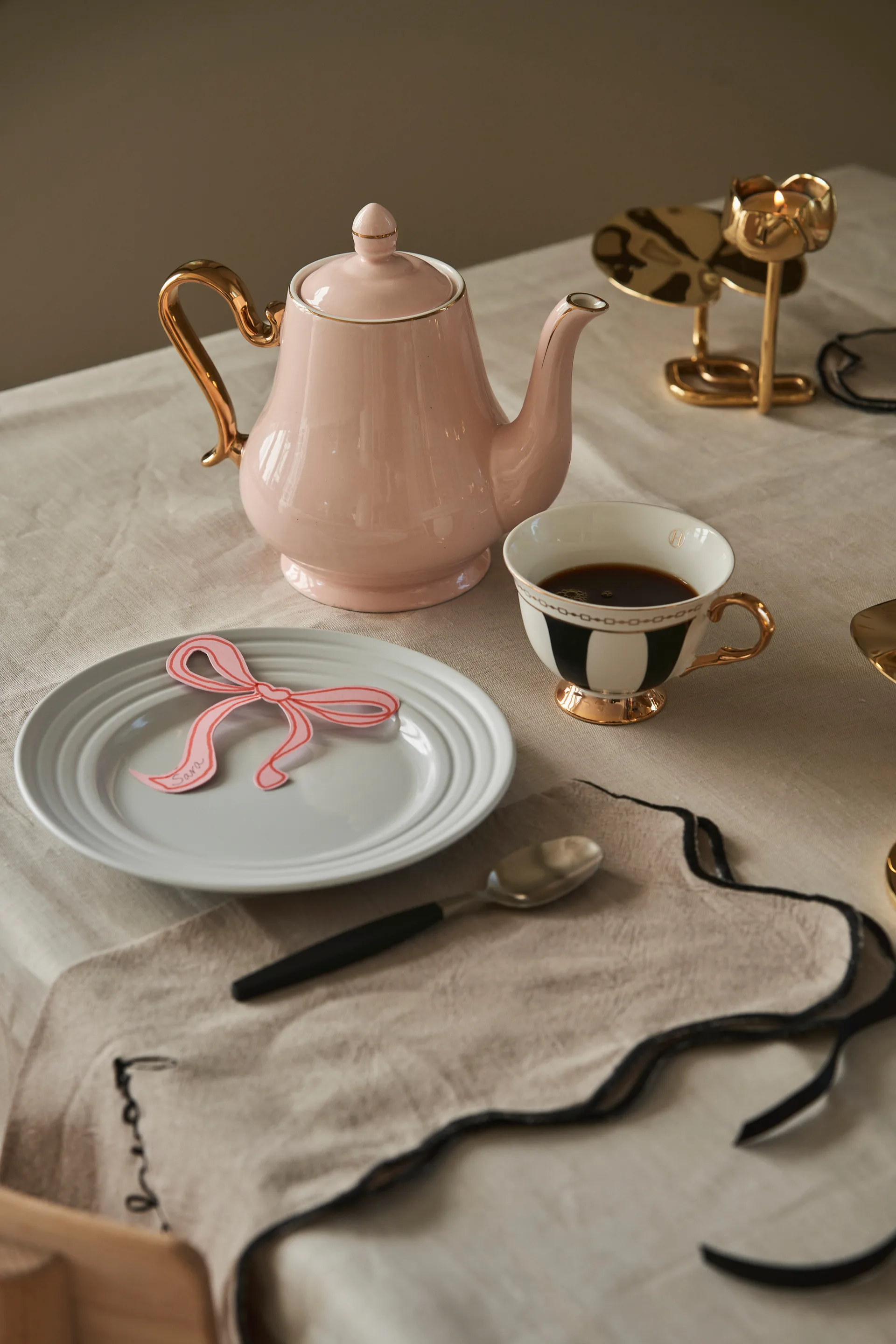 Strisce Nero xícara com pires, 22 cl Hilke Collection