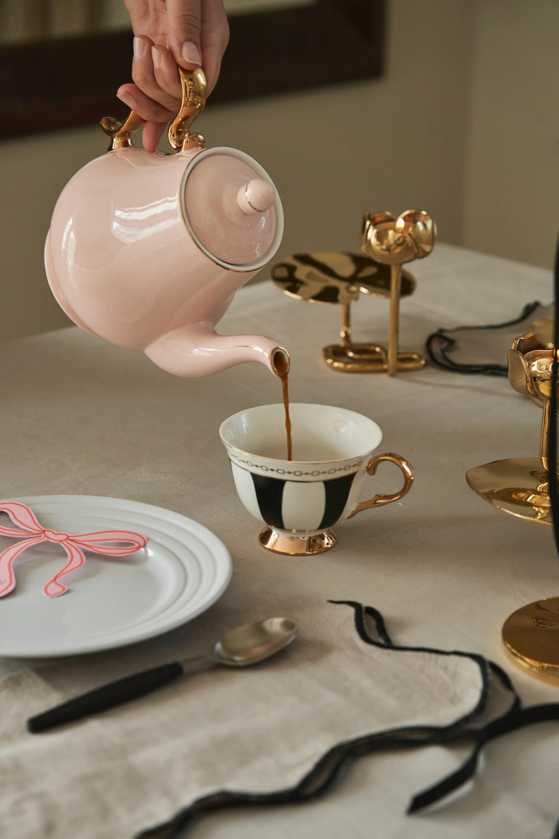 Strisce Nero xícara com pires, 22 cl Hilke Collection