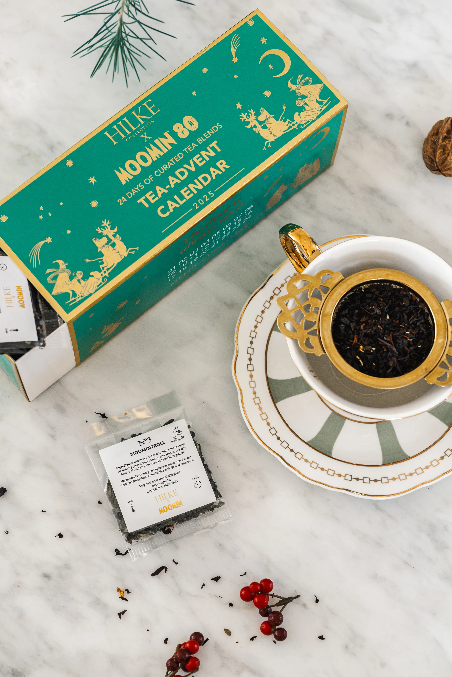 Strisce Salvia xícara com pires  , 22 cl Hilke Collection