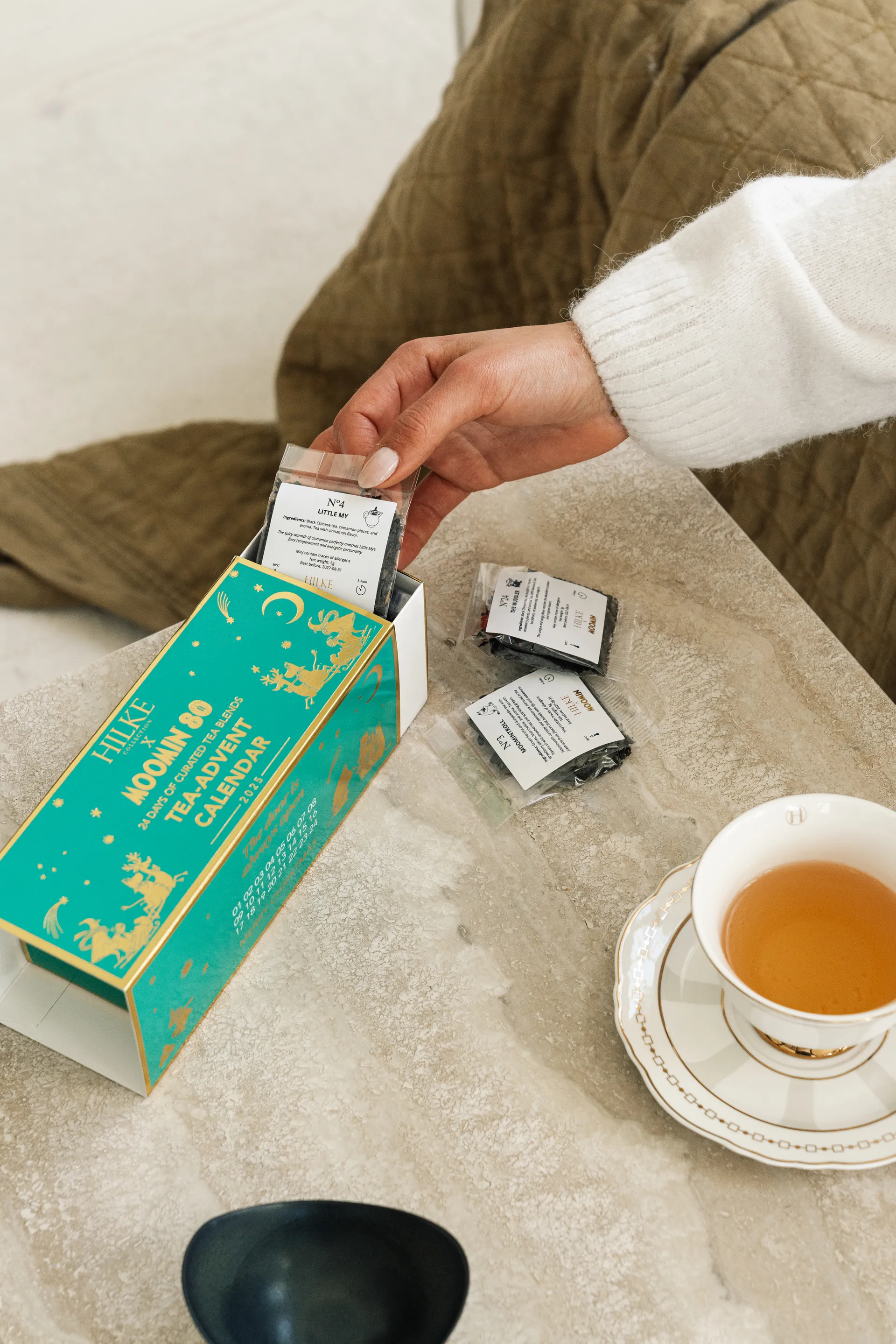 Strisce Tortora xícara com pires  , 22 cl Hilke Collection