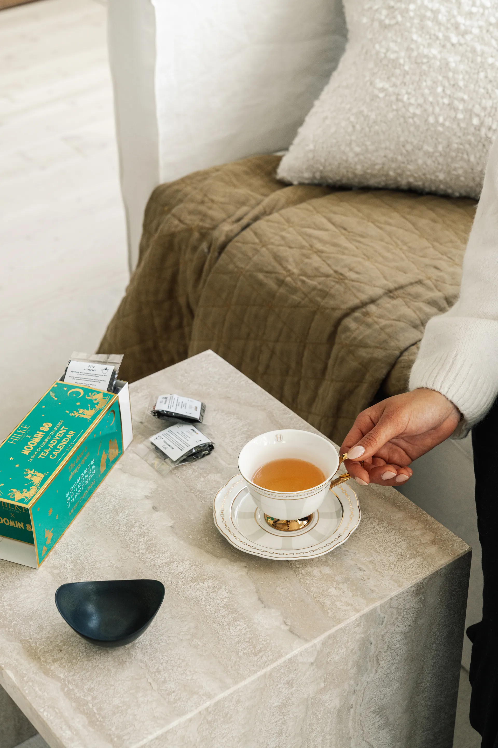 Strisce Tortora xícara com pires  , 22 cl Hilke Collection