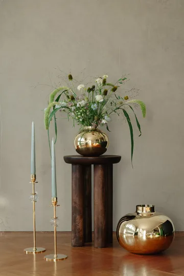 Suporte de velas Alba 30 cm - Latão maciço e vidro - Hilke Collection