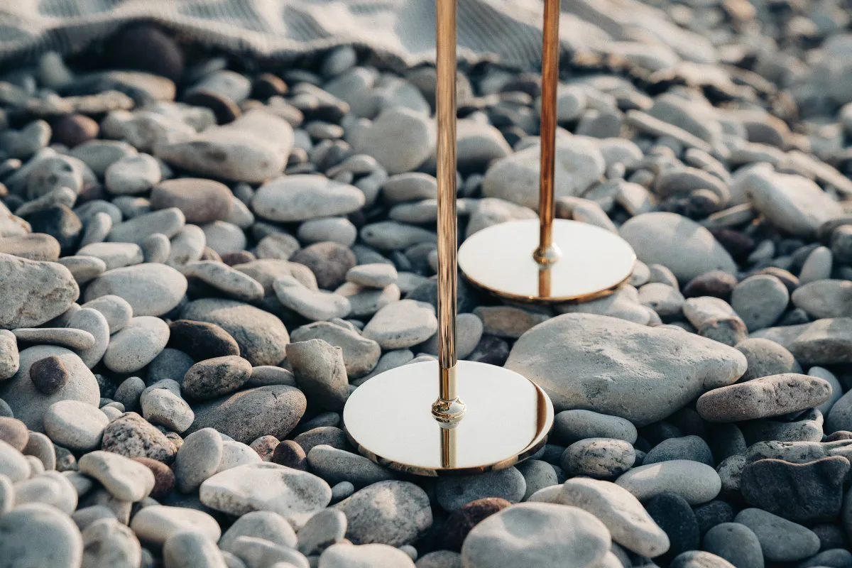 Suporte de velas Alba 30 cm, Latão maciço e vidro Hilke Collection