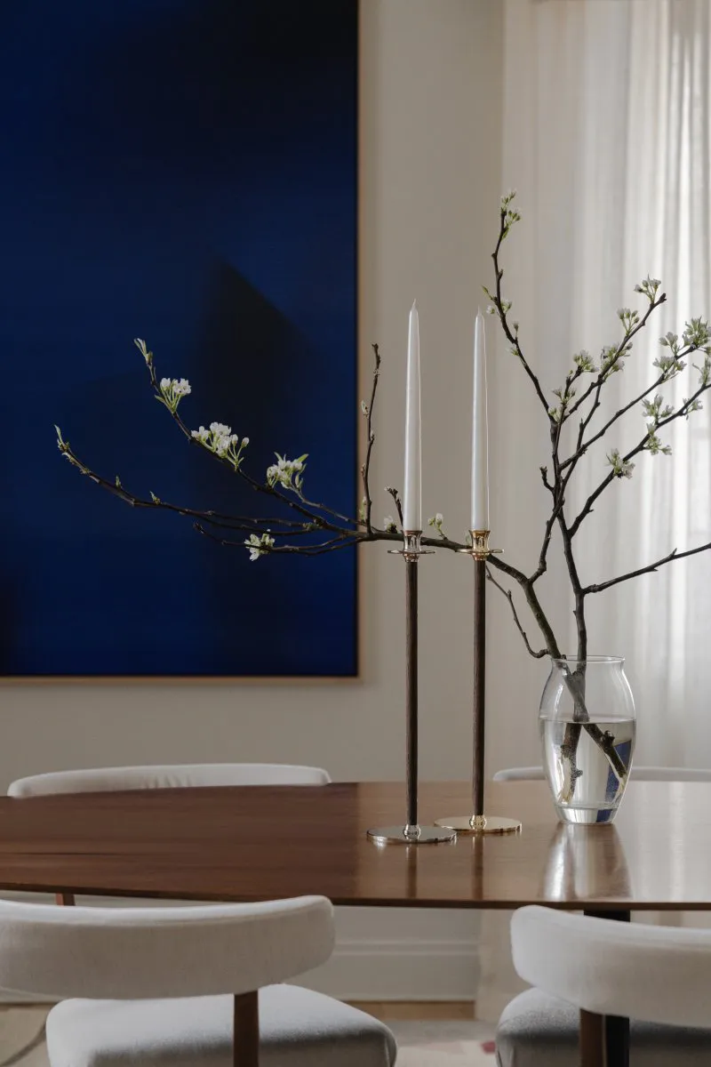 Suporte de velas Alto Basso, Latão maciço Hilke Collection