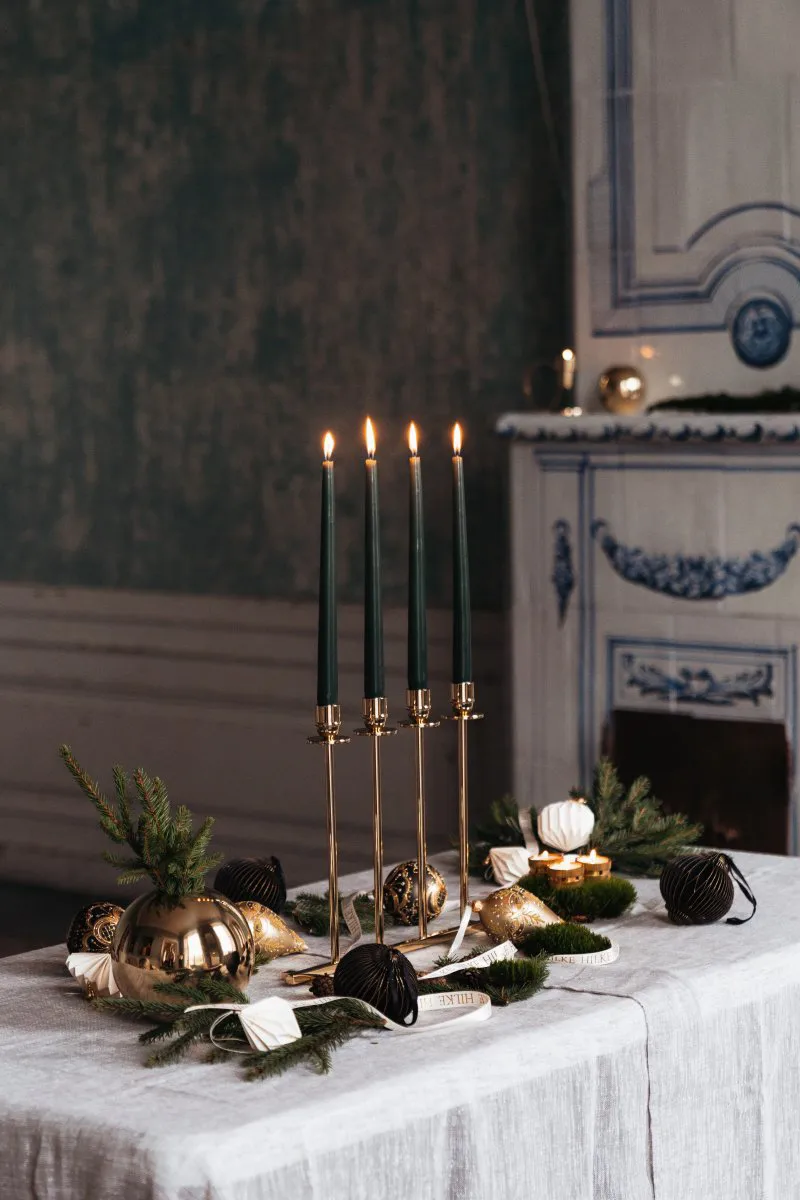 Suporte de velas Alto, Latão maciço Hilke Collection