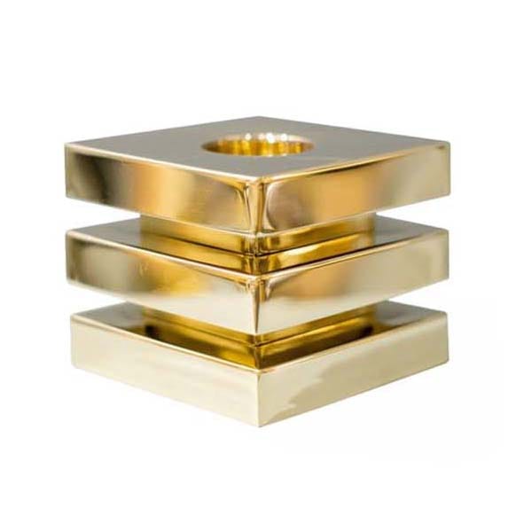Suporte de velas Cara, Latão maciço Hilke Collection