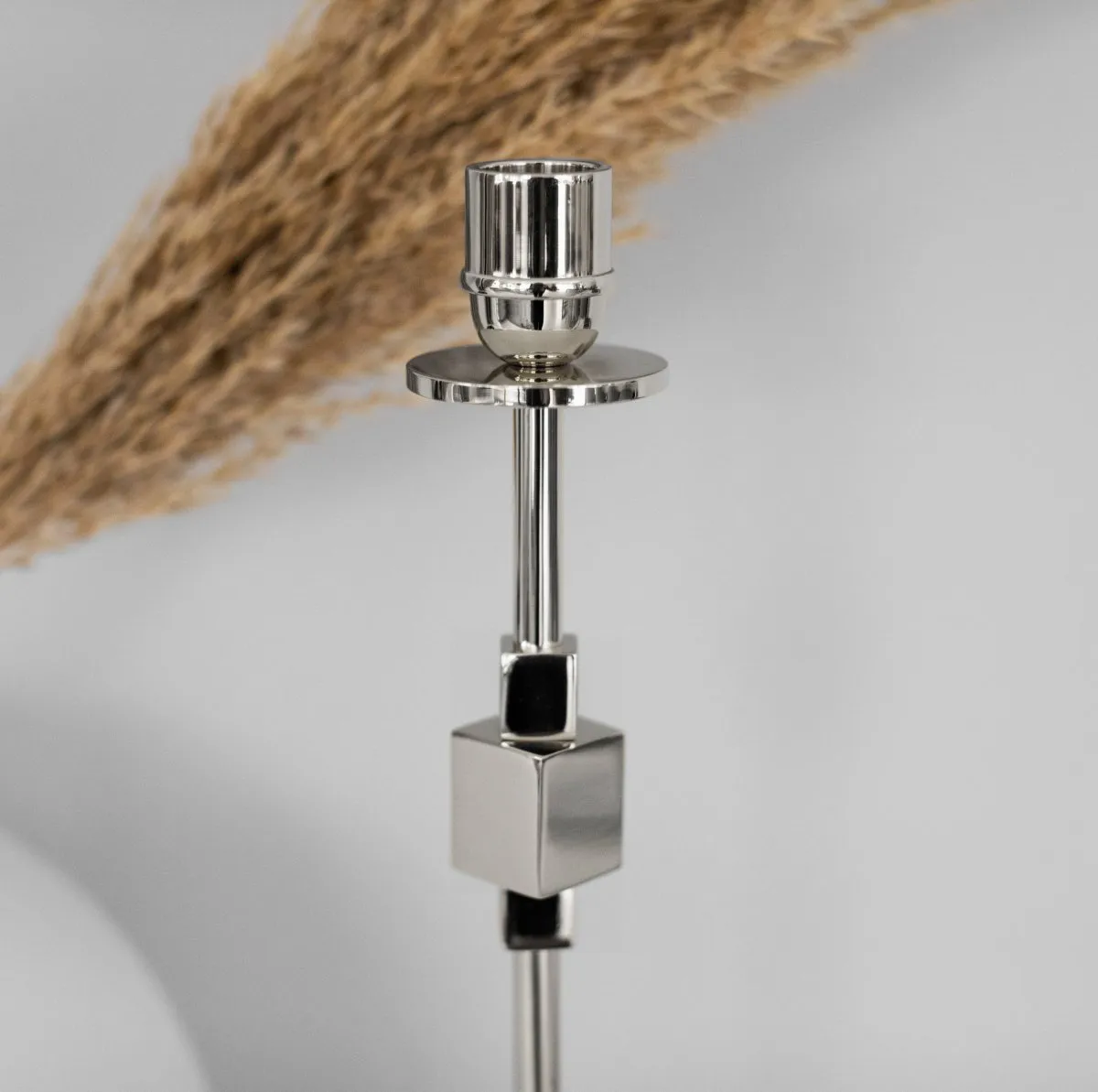 Suporte de velas Como 40 cm, Latão niquelado Hilke Collection