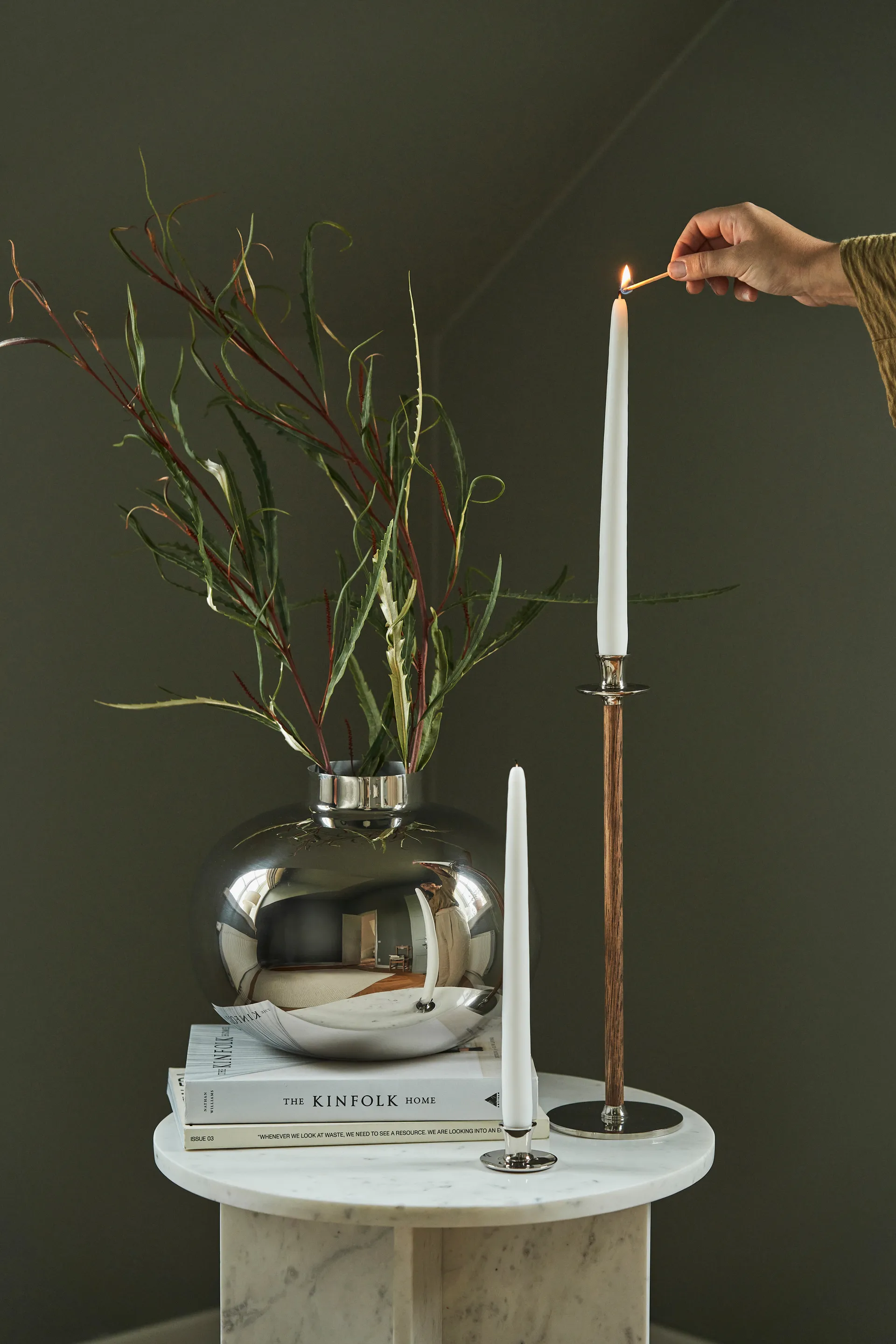 Vaso Amico Ø29 cm, Latão niquelado Hilke Collection