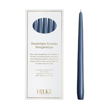 Velas Herrgård 30 cm 6 un. - Azul-cinza - Hilke Collection