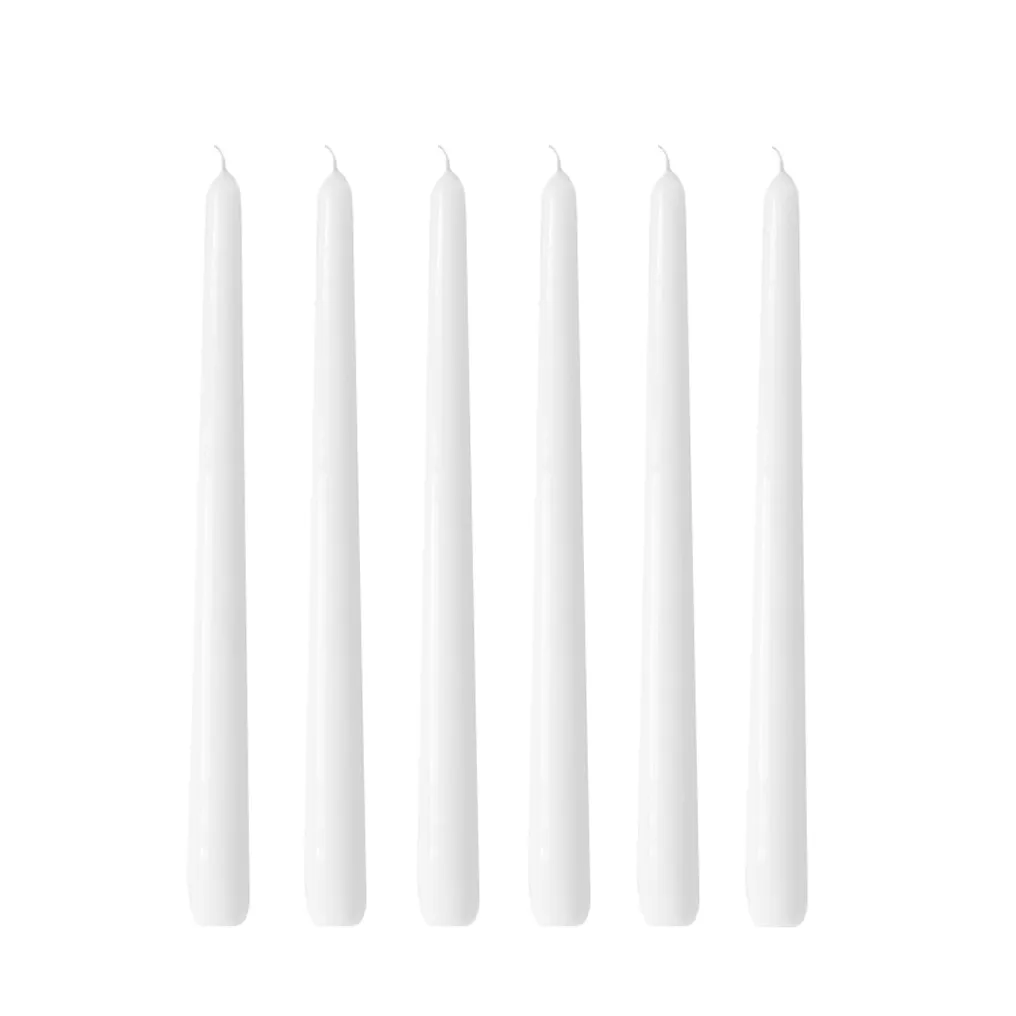 Velas Herrgård 30 cm 6 un., Branco brilhante Hilke Collection