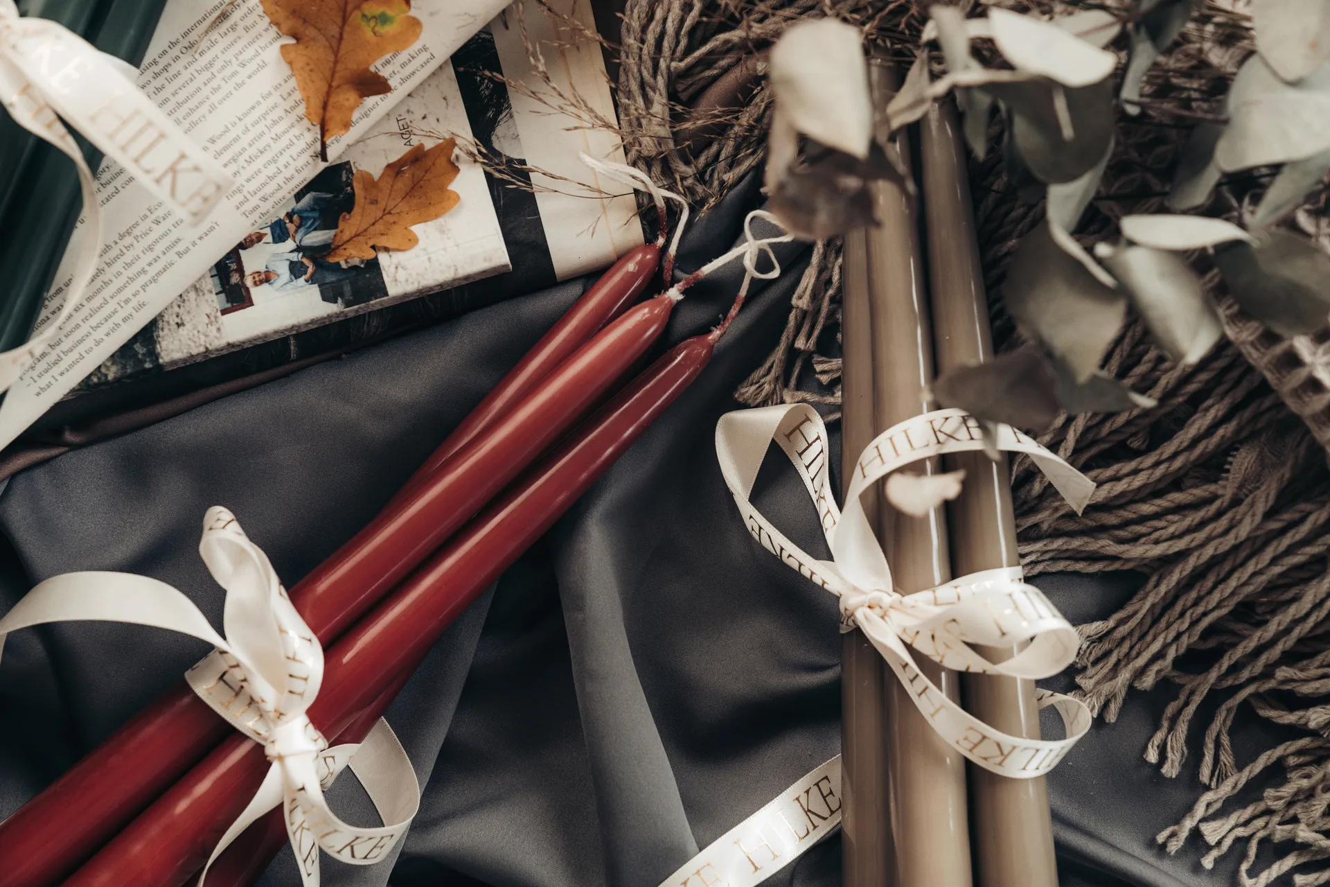 Velas Herrgård 30 cm 6 un., Brilho de linho Hilke Collection