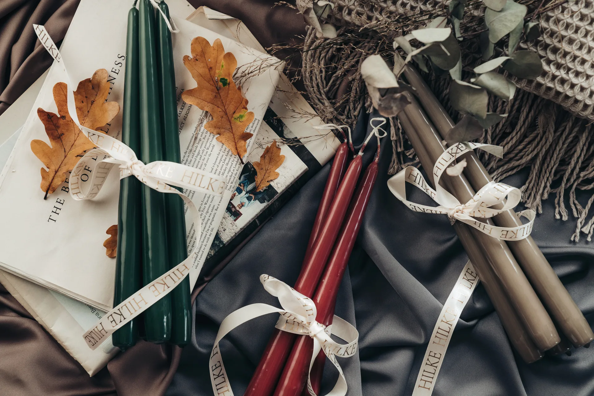 Velas Herrgård 30 cm 6 un., Brilho de linho Hilke Collection