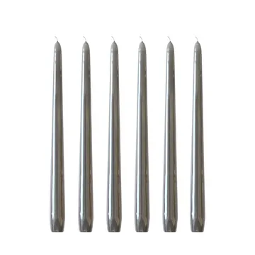 Velas Herrgård 30 cm 6 un. - Cinza brilhante - Hilke Collection