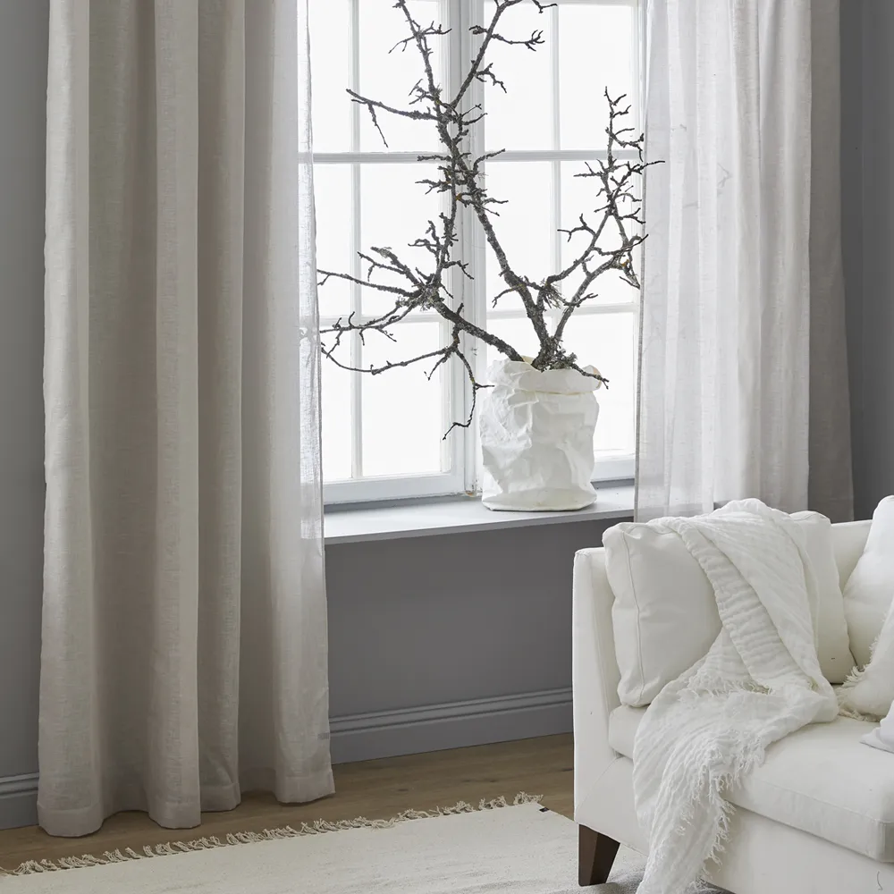 Cortina Dalsland , mother of pearl, fita plissada e canal Himla