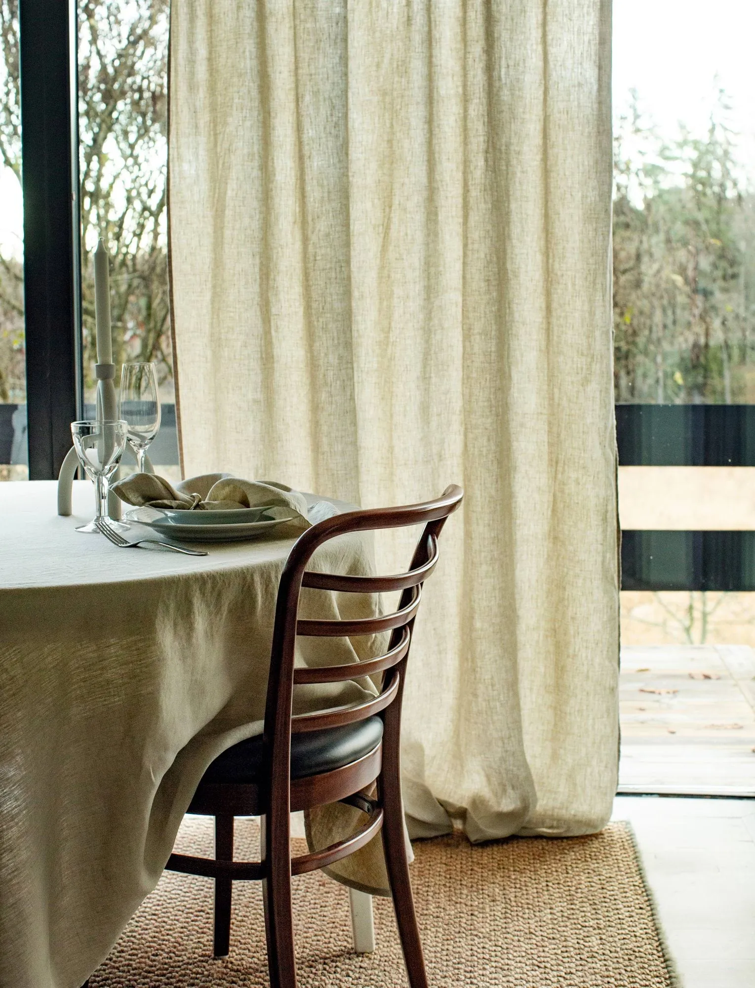 Cortina Sunrise com banda plissada 280x250 cm, Organic (verde) Himla