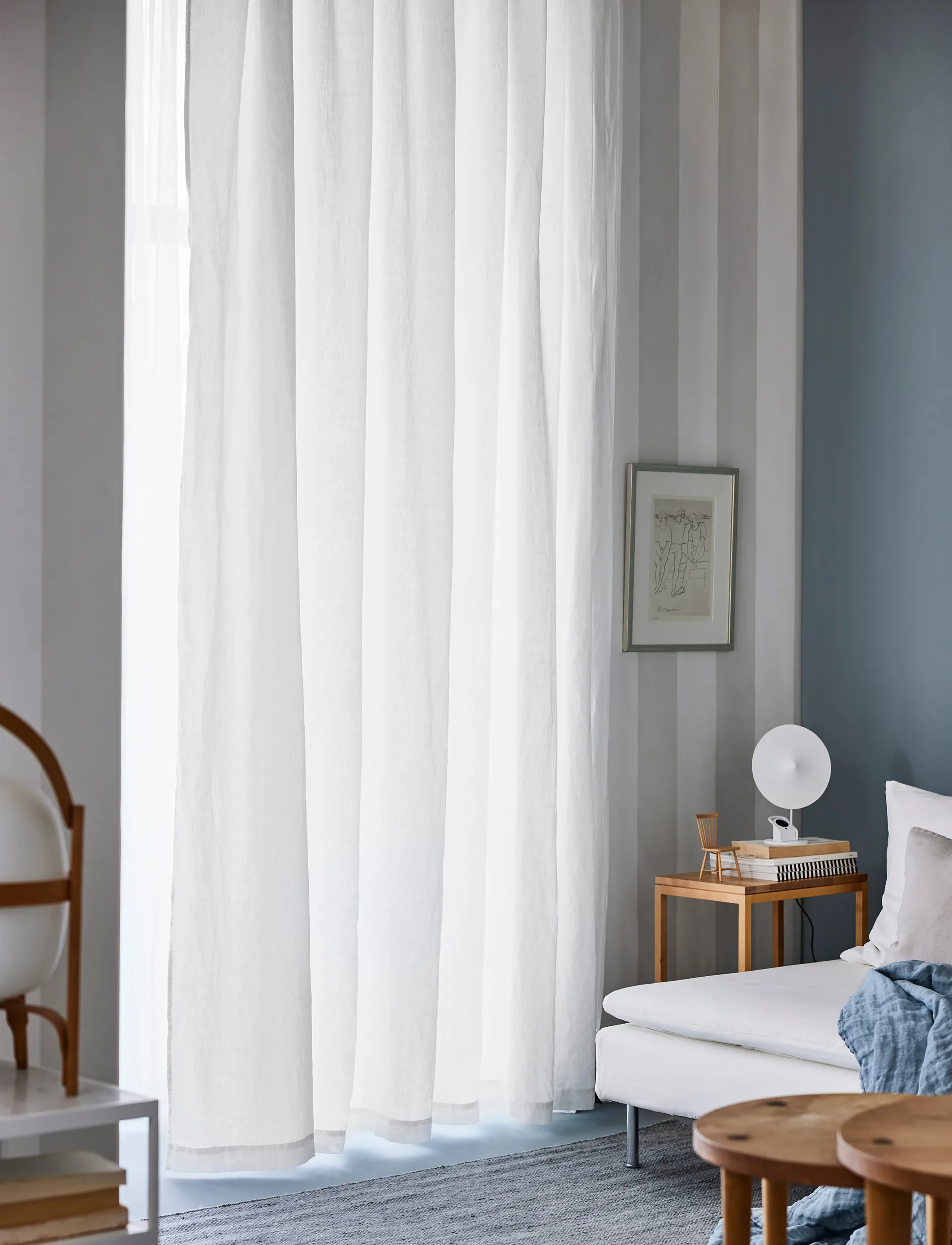Cortina Sunrise com banda plissada 280x290 cm, White Himla