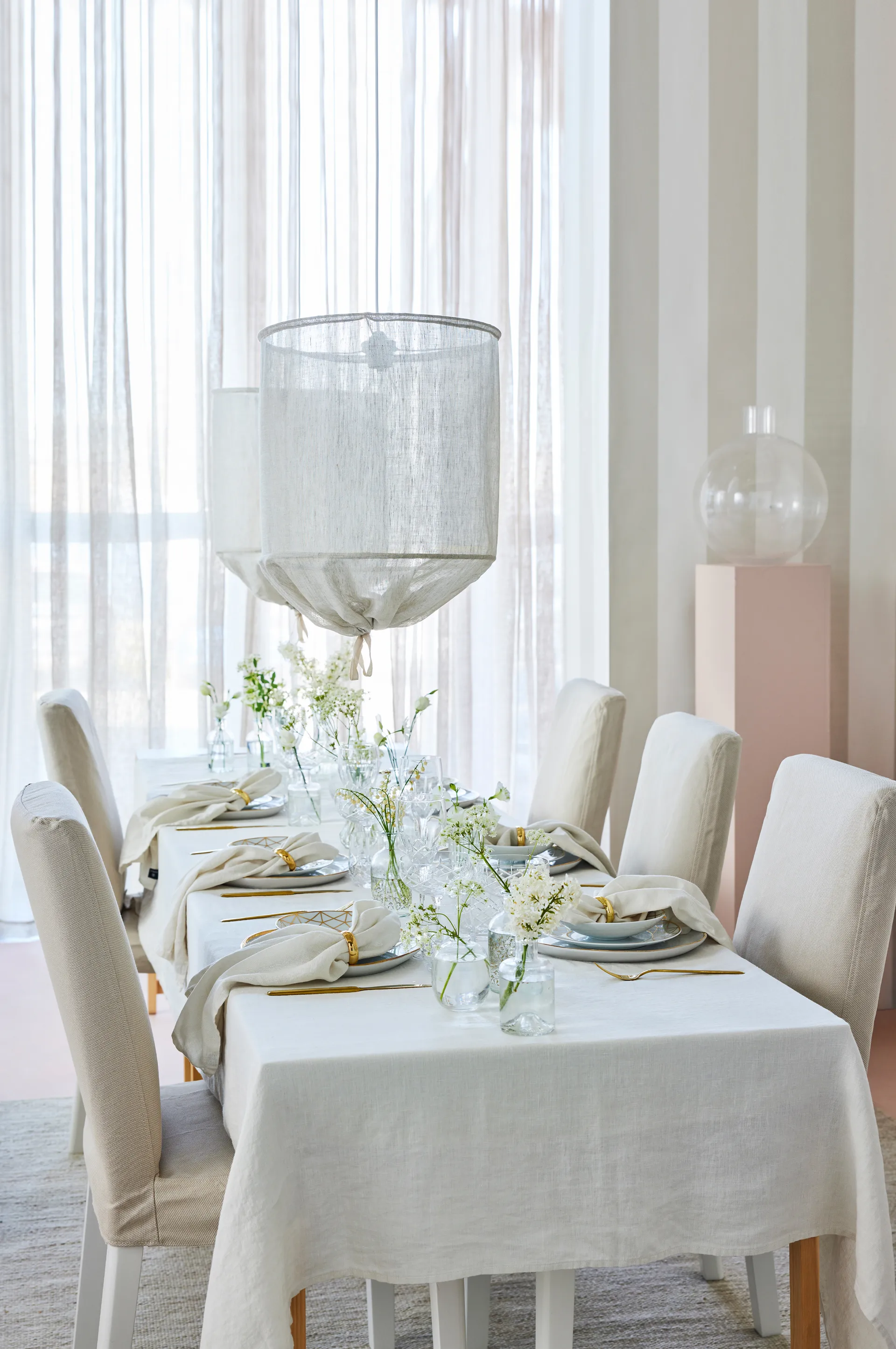 Toalha de mesa Sunshine 145x330 cm, Fog (beige) Himla