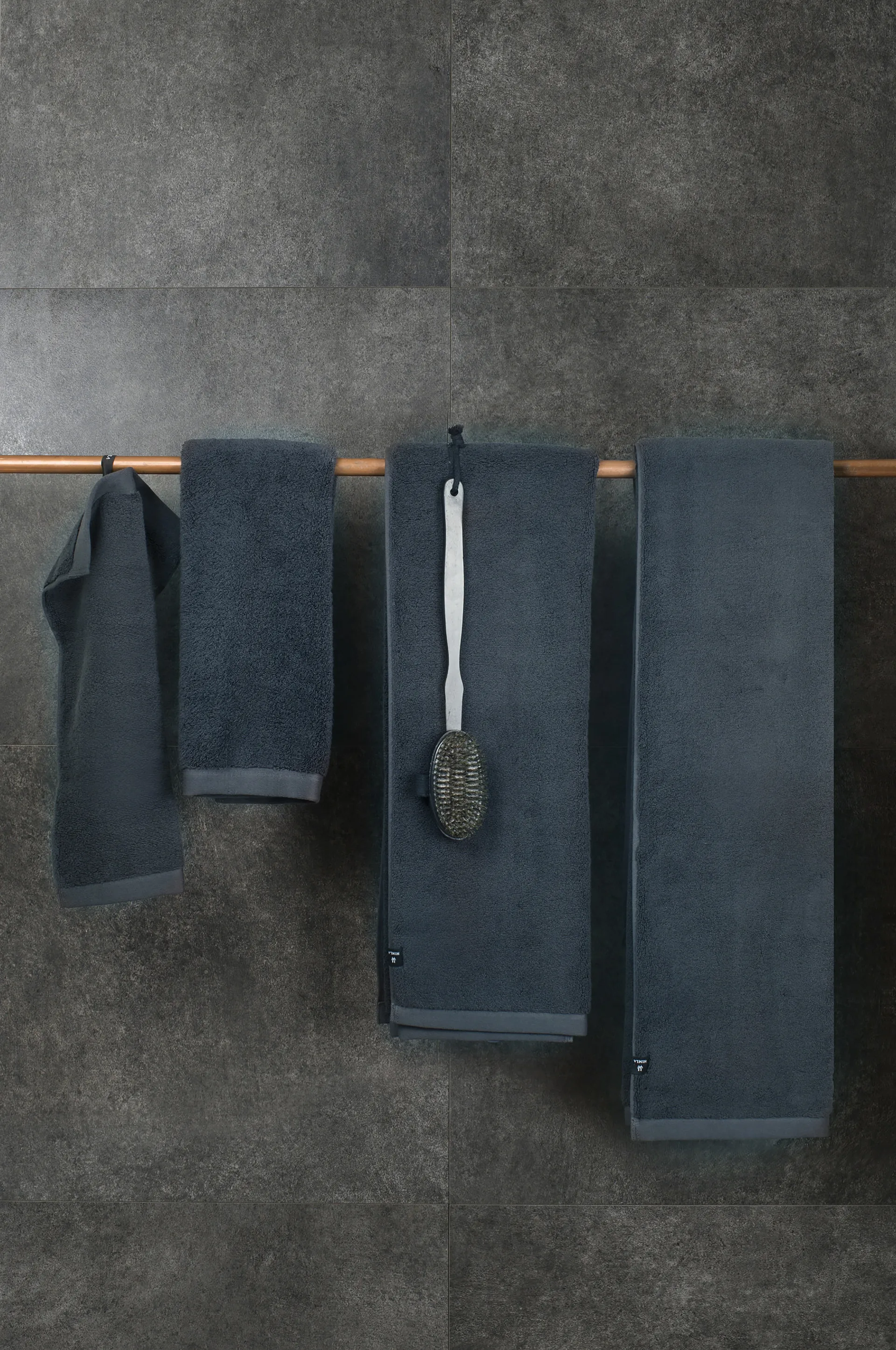 Toalha orgânica blue shadow Maxime, 70x140 cm Himla