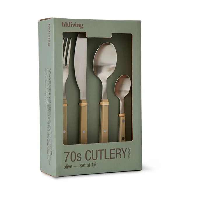 70's conjunto de talheres 16 peças, Azeitona HKliving
