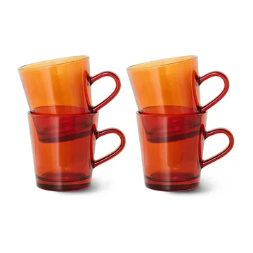 70's copo de café Glassware 20 cl 4-peças - Castanho Âmbar  - HKliving