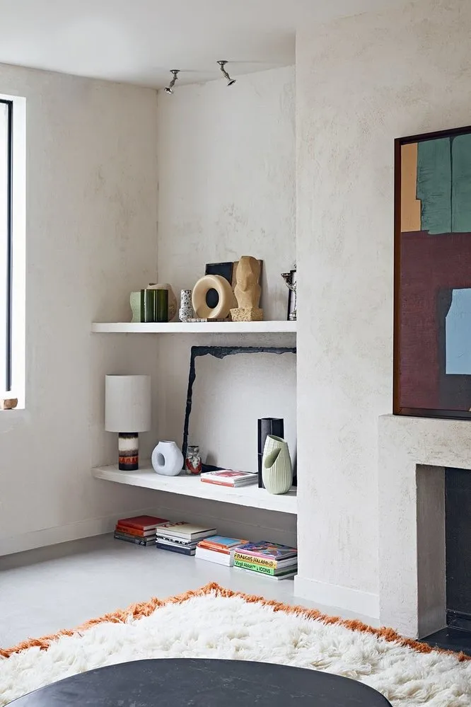 Base de candeeiro brilhante - stoneware Retro , Castanho, creme, vermelho/laranja HKliving