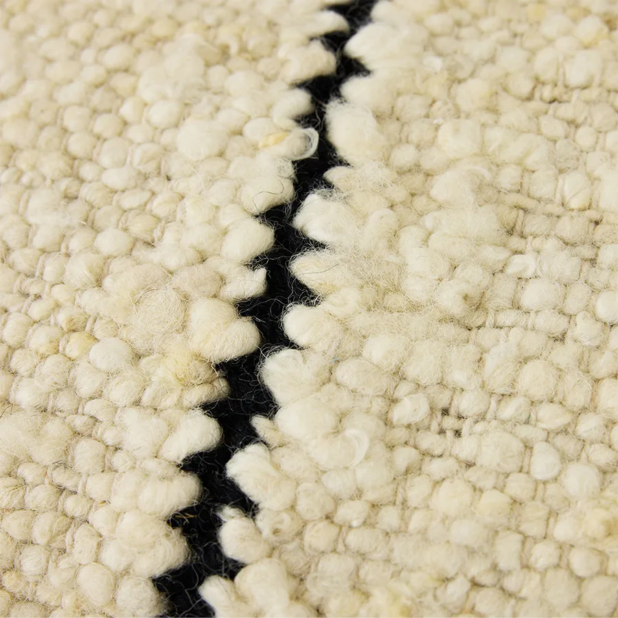 Natural almofada de lã às riscas 30x50 cm, Branco HKliving