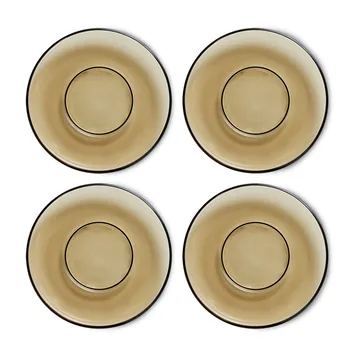 Pires de café 70's glassware Ø10,6 cm 4 unid. - Mud brown - HKliving
