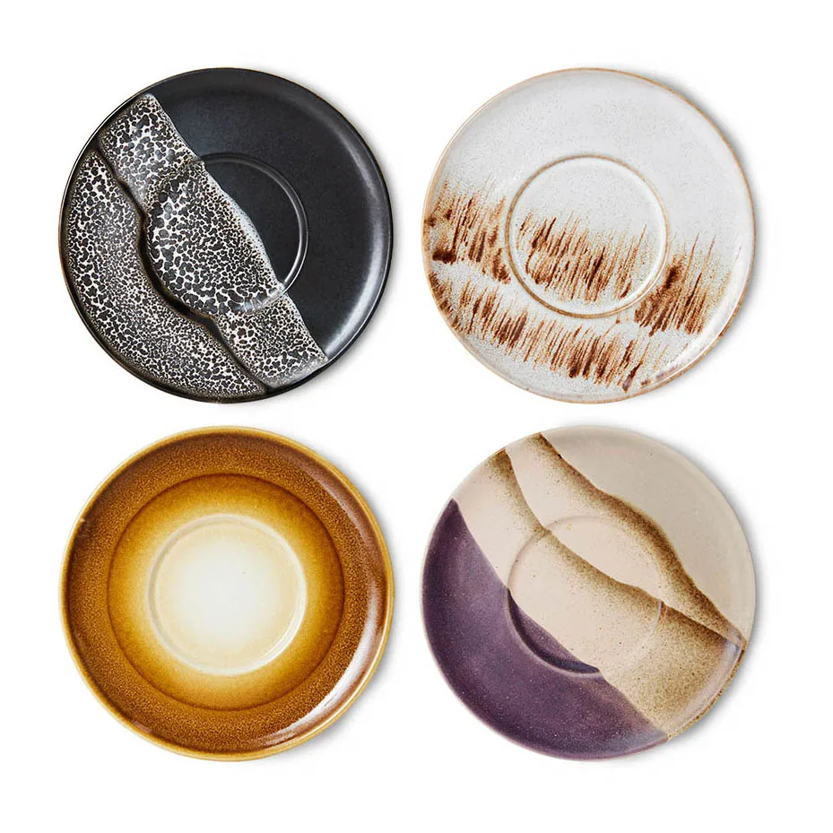 Pires de café dos anos 70 Ø13 cm 4 peças, Multi HKliving
